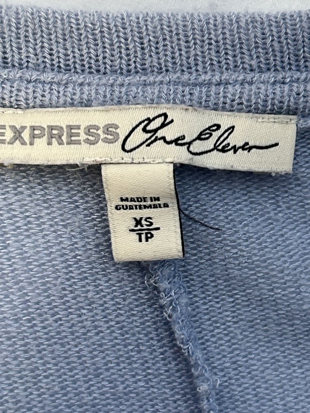 Women's V-Neck Short Sleeve Knit Top - Slate Blue - Picture 3 of 4